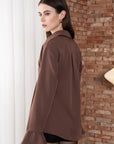 Spliced Fitted Shirt Dress