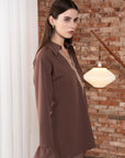 Spliced Fitted Shirt Dress
