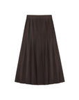 High Waist Stitch Pleated Maxi Skirt