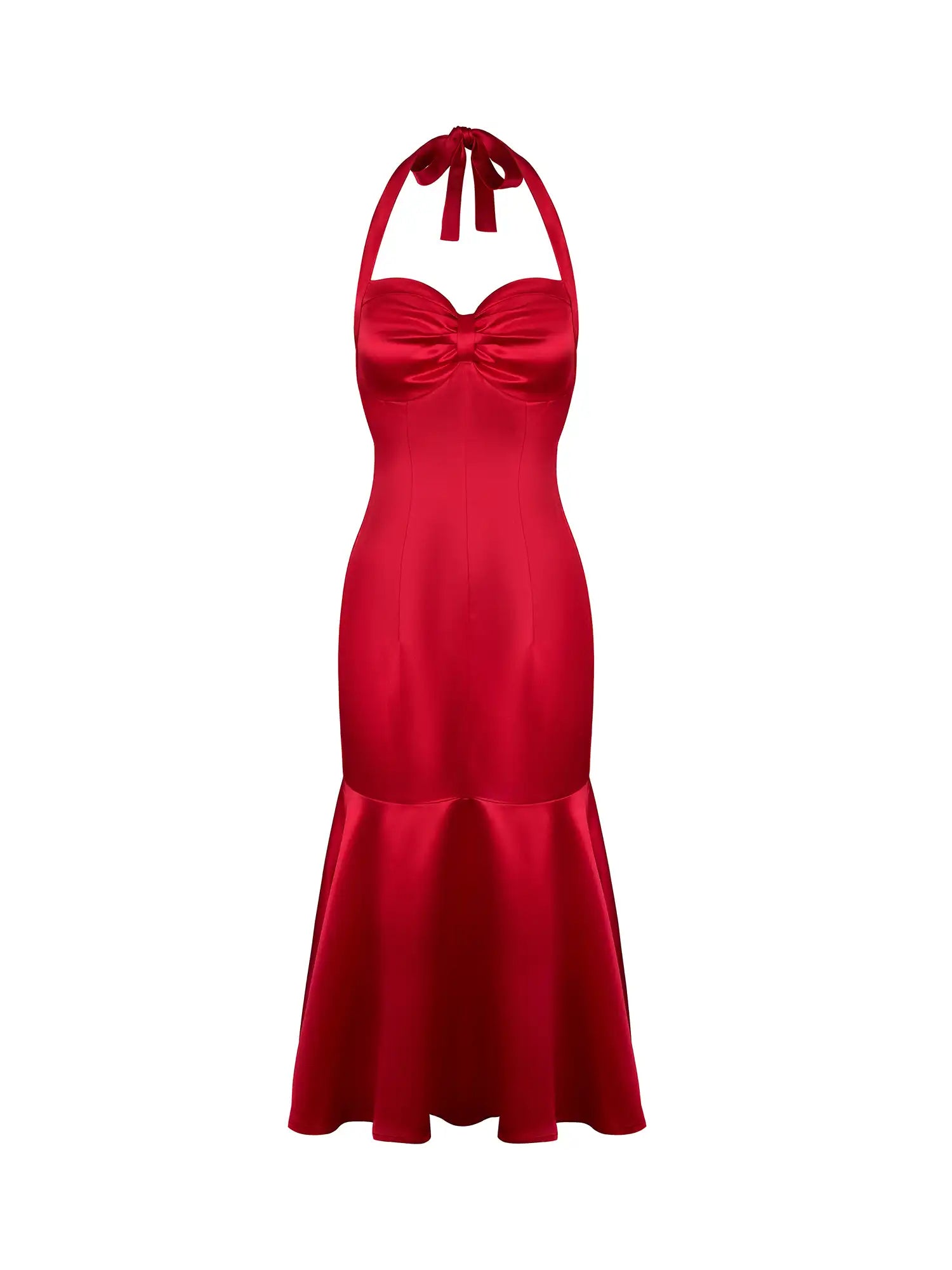 Strap Butterfly Mermaid Midi Dress