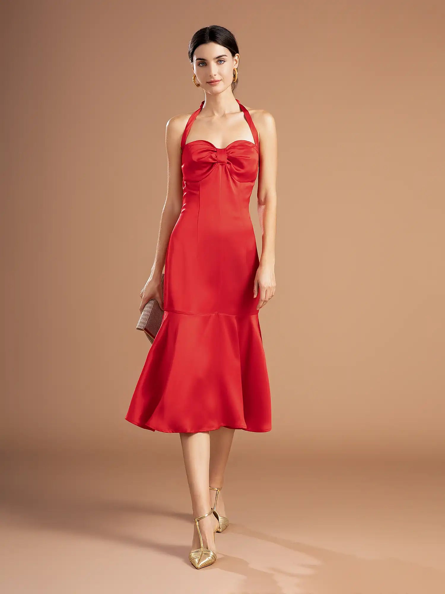 Strap Butterfly Mermaid Midi Dress