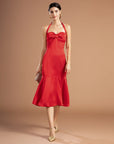 Strap Butterfly Mermaid Midi Dress