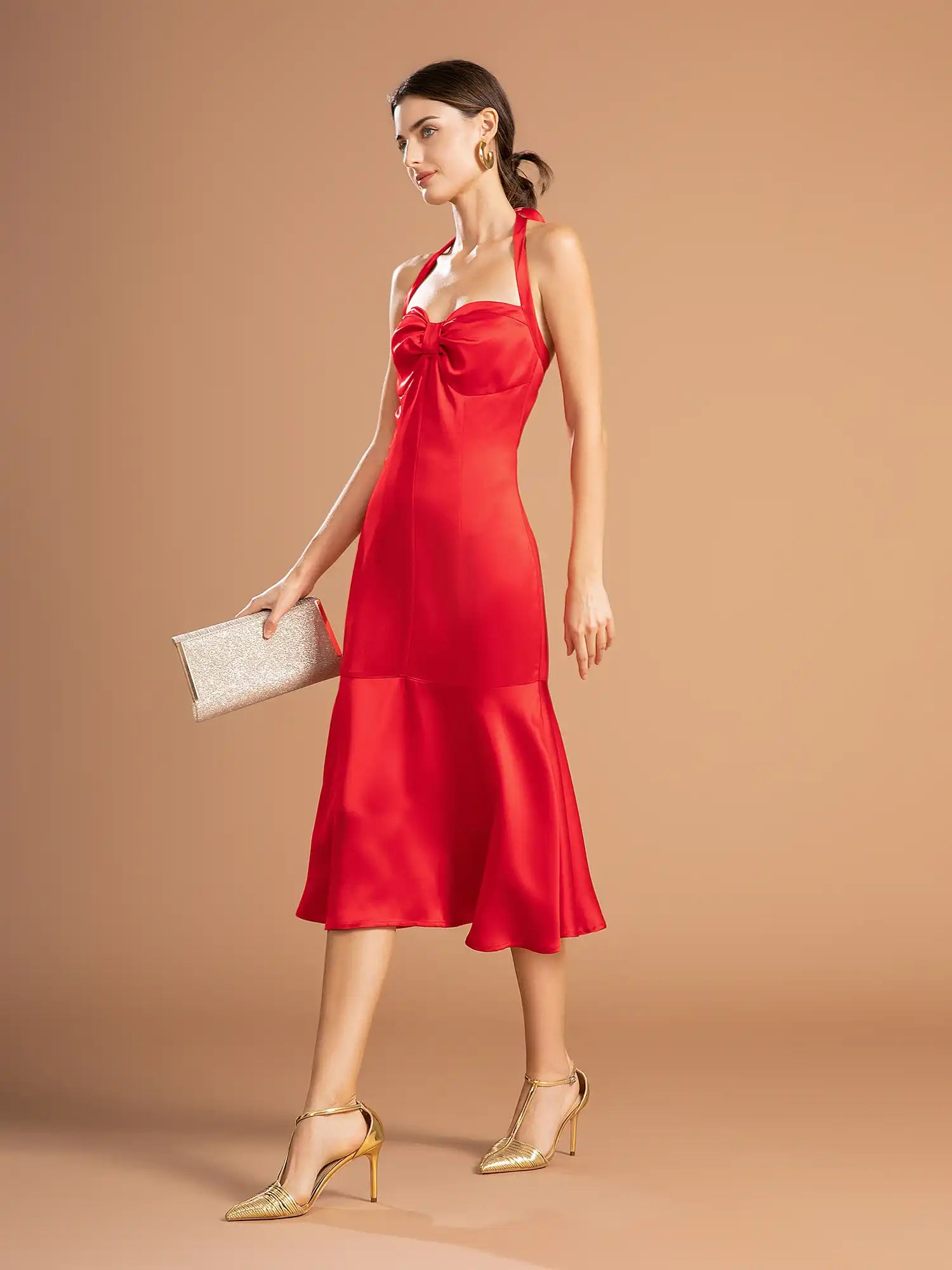Strap Butterfly Mermaid Midi Dress