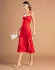 Strap Butterfly Mermaid Midi Dress