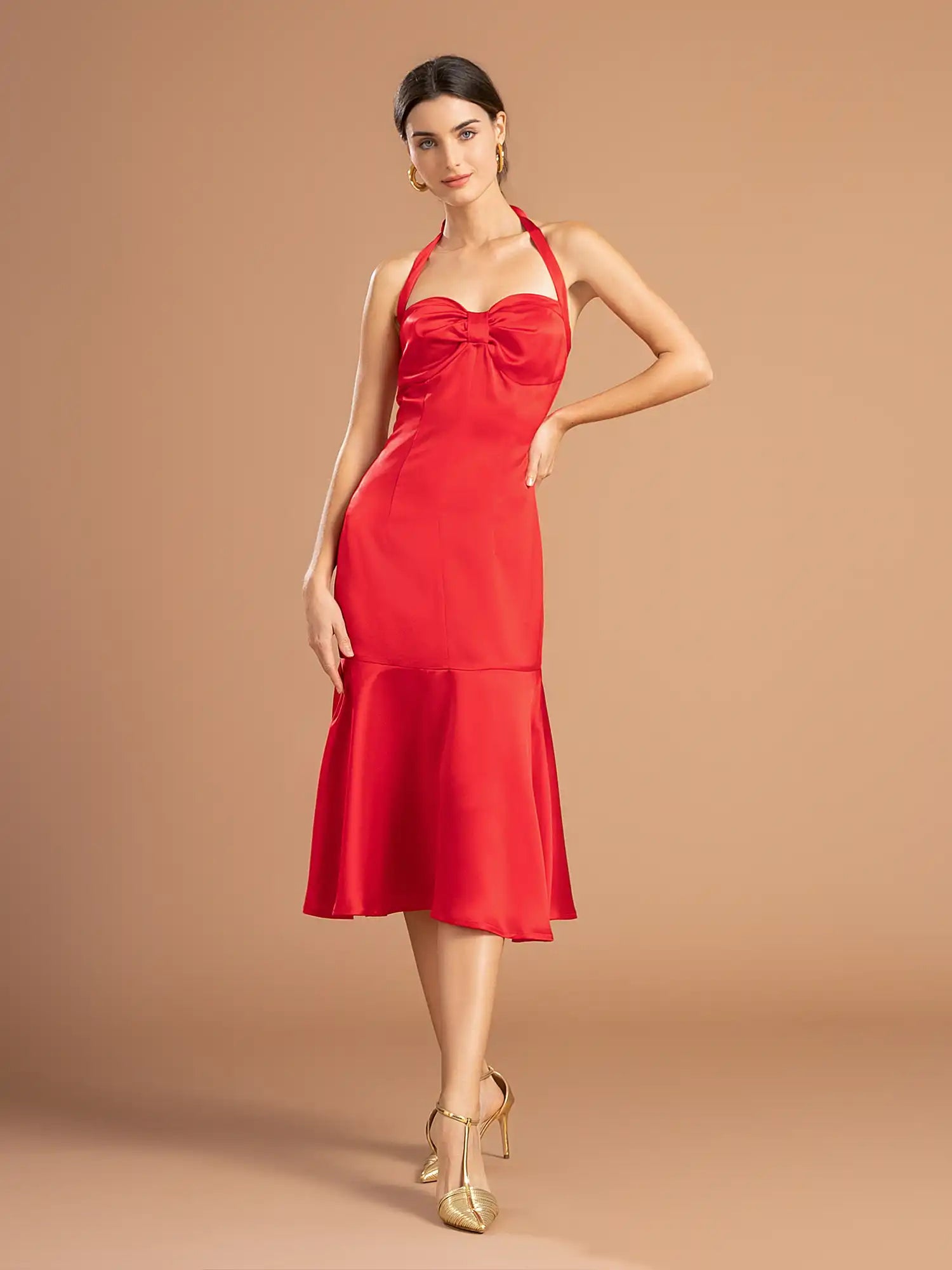 Strap Butterfly Mermaid Midi Dress