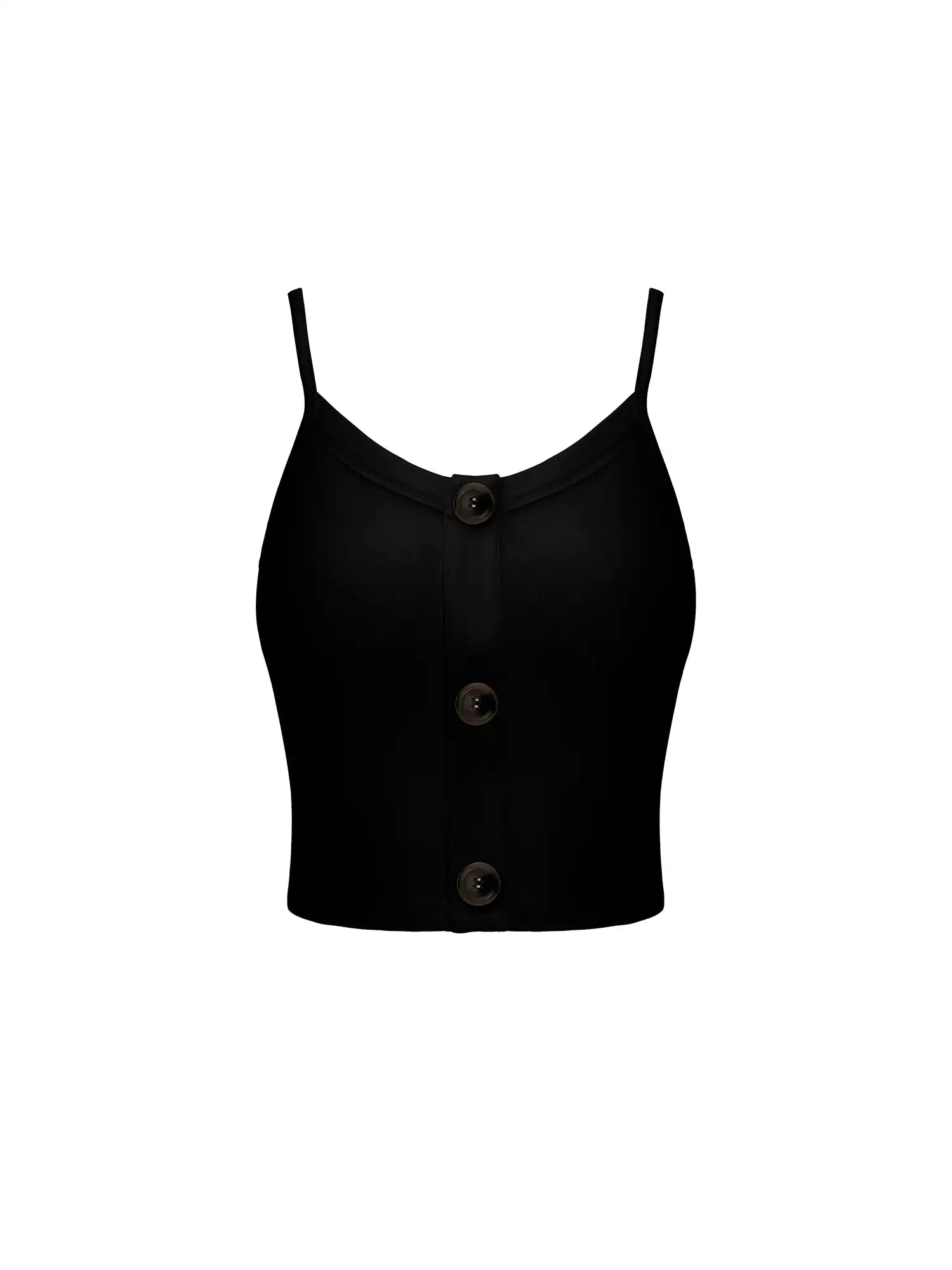 V-Neck Drawstring Button Tank Top