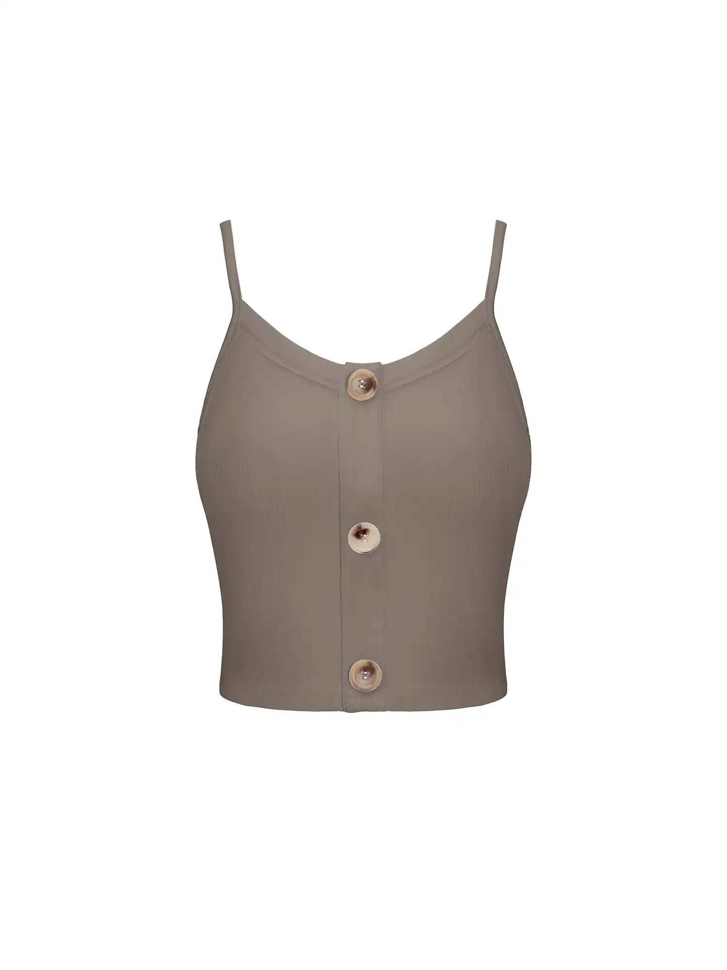 V-Neck Drawstring Button Tank Top