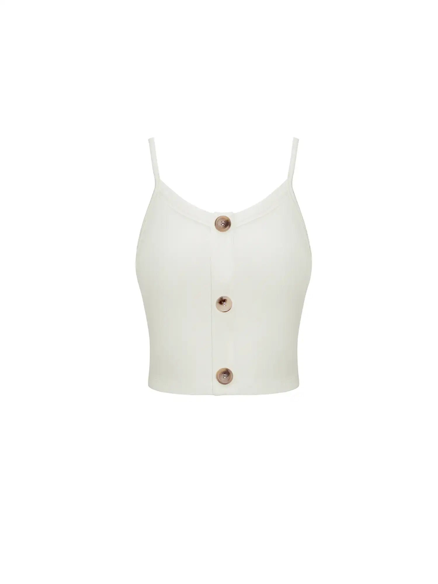 V-Neck Drawstring Button Tank Top