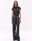 High-Waist Plaid Wide-Leg Pants