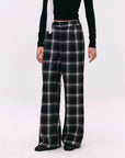High-Waist Plaid Wide-Leg Pants