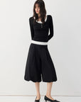 Lace-Trim Layered Henley Top