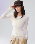 Layered Lace-Trim Long-Sleeve Top