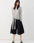 Pleated Balloon-Leg Culotte Pants