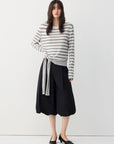 Pleated Balloon-Leg Culotte Pants