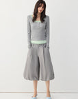 Pleated Balloon-Leg Culotte Pants