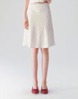 Polka Dot A-Line Midi Skirt