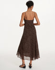 Polka-Dot Drawstring Midi Dress