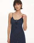 Polka-Dot Drawstring Midi Dress