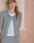 Polka Dot Layered-Look Cardigan
