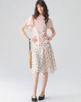 Polka Dot Tiered A-Line Skirt