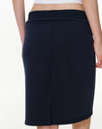 Pull-On Drawstring Midi Skirt