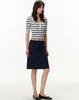 Pull-On Drawstring Midi Skirt