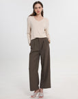 Relaxed V-neck Long Sleeve Top