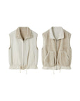 Reversible Stand-Collar Drawstring Vest