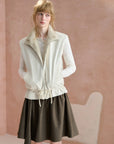 Reversible Stand-Collar Drawstring Vest