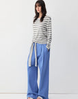 Striped Asymmetric Tie-Hem Top
