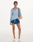 Striped Drop-Shoulder Henley Top