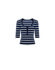 Striped U-Neck Henley Top