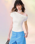 Studded One-Shoulder Top