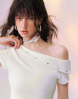 Studded One-Shoulder Top