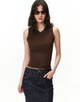 Sweetheart-Neck Sleeveless Top