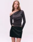 TENCEL Lyocell Ruched One-Shoulder Top