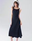 Twisted-Strap Slip Midi Dress