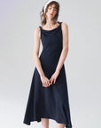 Twisted-Strap Slip Midi Dress