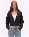 Two-Way Zip Cropped Hoodie