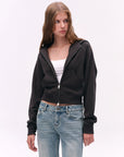 Two-Way Zip Cropped Hoodie