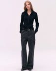 Washed Cargo Wide-Leg Pants