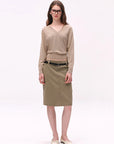 Washed Utility Midi Skirt