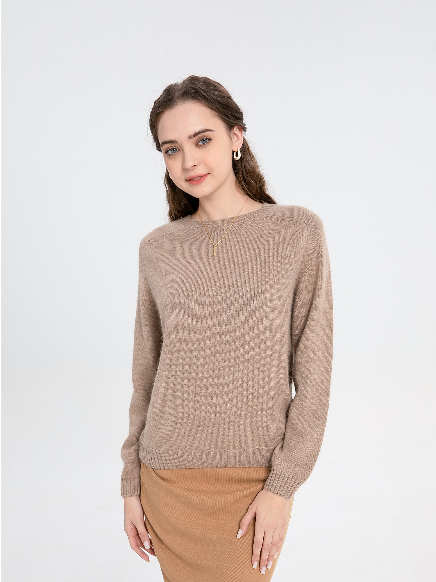 Woolen Rib Knit Raglan Sweater