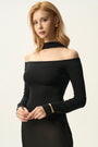 Halter Neck One Shoulder Long Sleeve Top