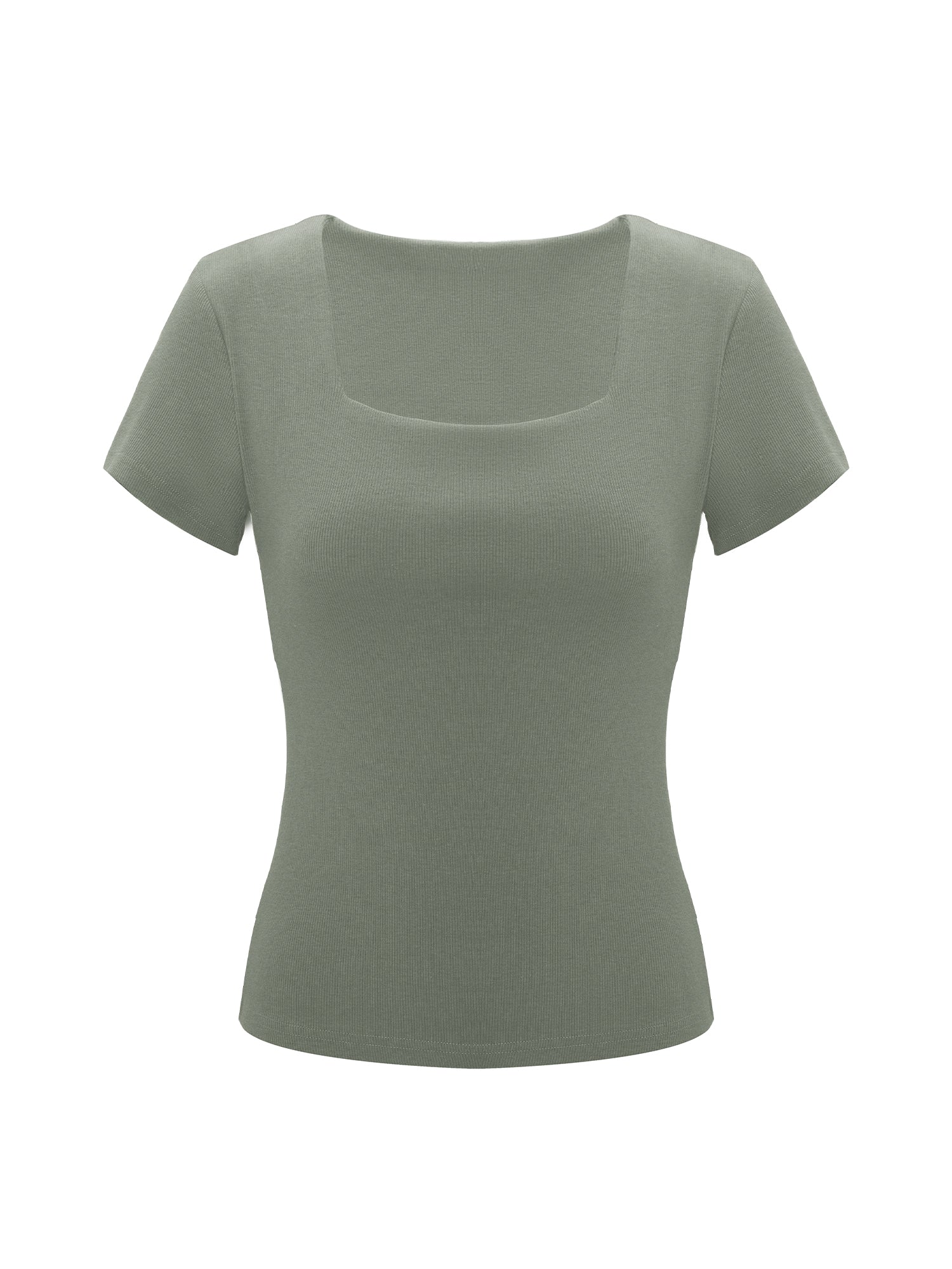 Square Neck Bra-less Short Sleeve Top