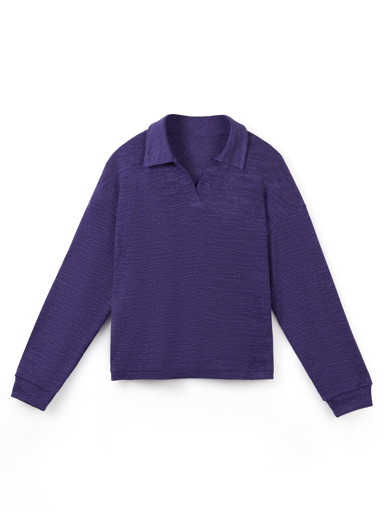 Split Neck Blended Polo Sweater
