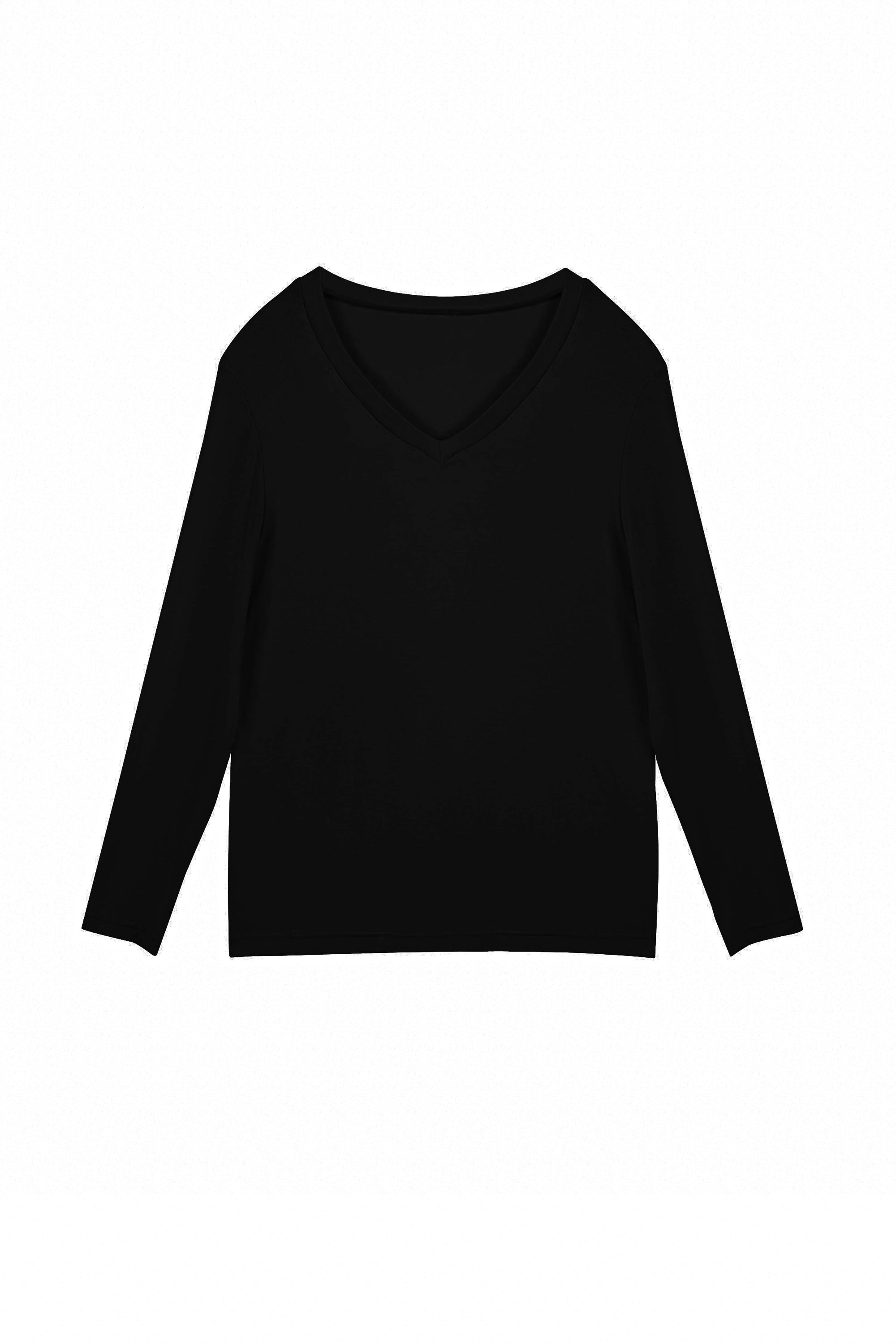 Relaxed V-neck Long Sleeve Top