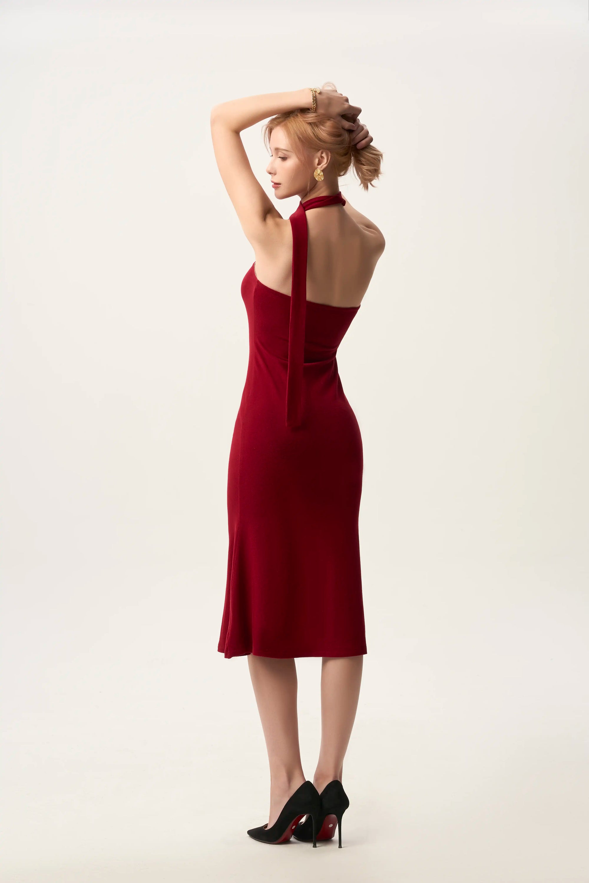 Halter Neck Cocktail Dress with Tie Detail