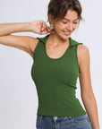 Vintage V-Neck Lapel Tank Top