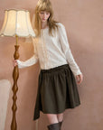 Asymmetric-Hem Draped A-Line Skirt